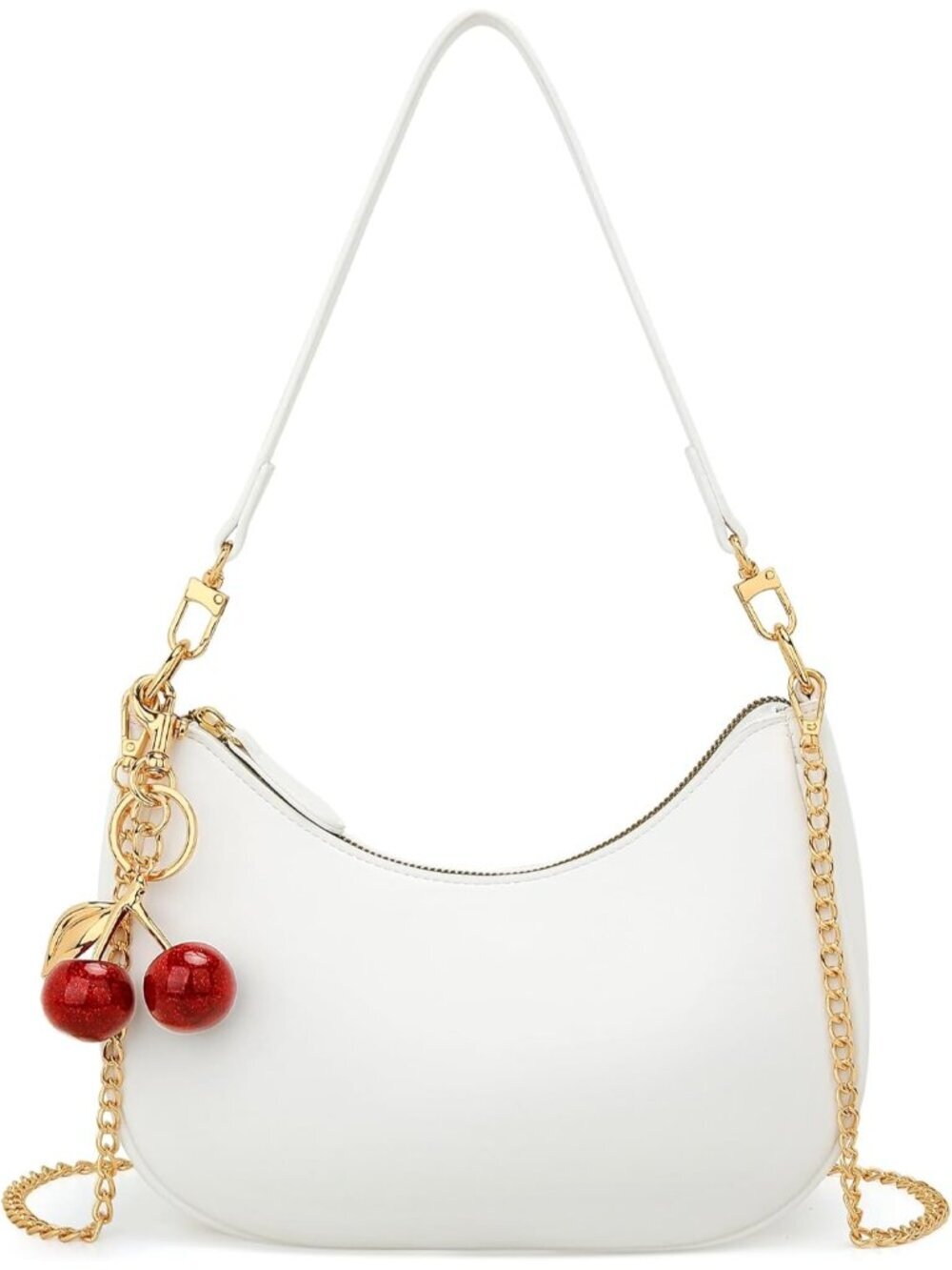 Women C-white Hobo Bag Cute Retro Clutch Underarm Shoulder Purse